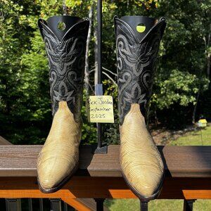 [SOLD] Natural Genuine Ringtail Lizard Cowboy Boots in men's size 11.5D